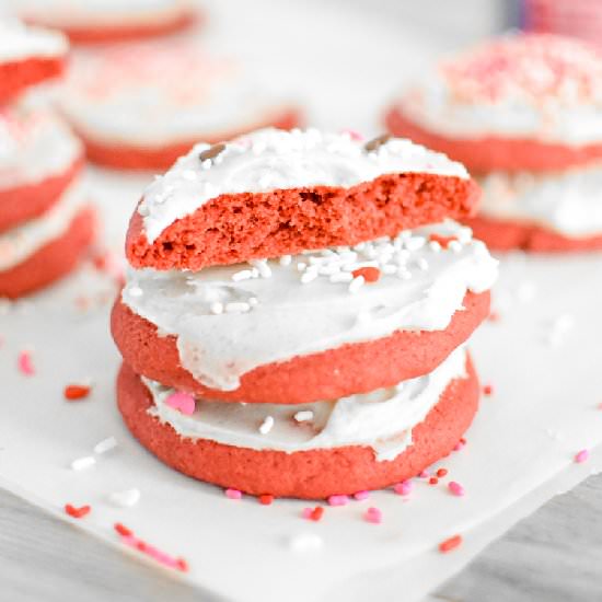 Red Velvet Soft Sugar Cookies