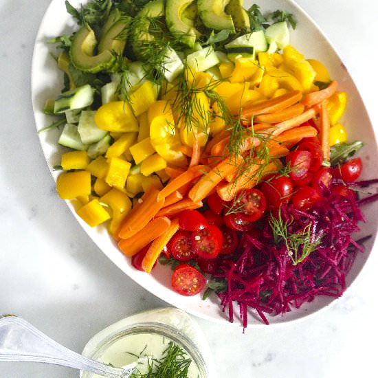Rainbow Salad w/ Dill Dressing