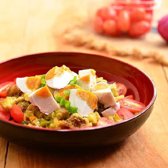 Tomato, Eggplant, Salted Egg Salad