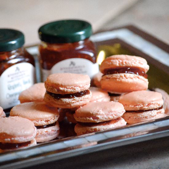 Raspberry Jam Macarons