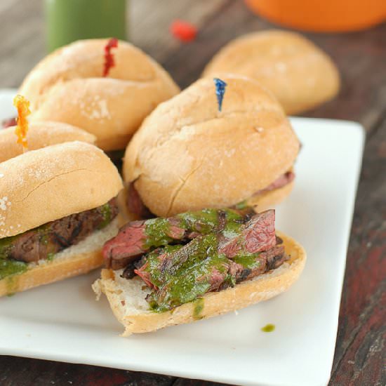 Grilled Skirt Steak Sliders