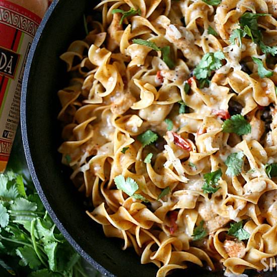 One-Pot Chicken Enchilada Pasta