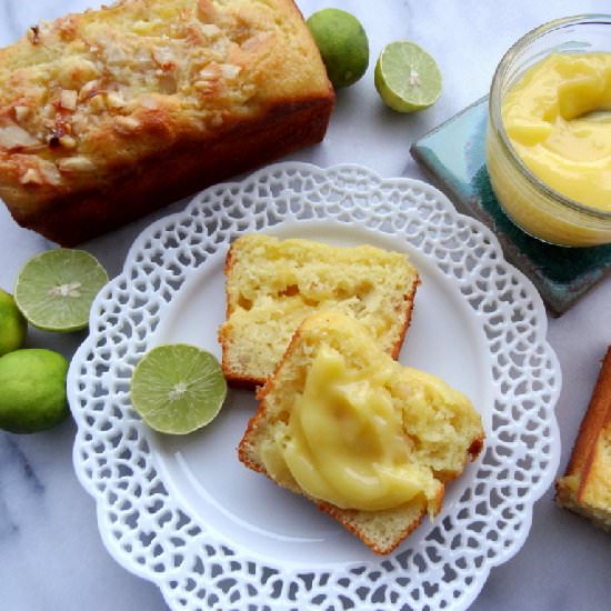 Macadamia Cake with Key Lime Curd