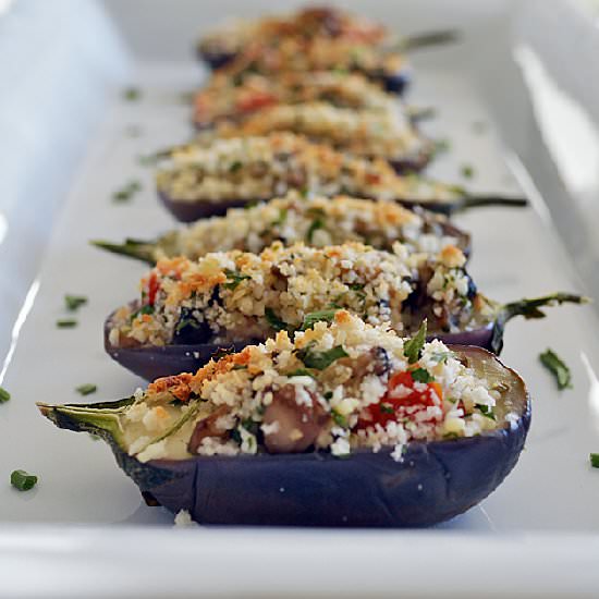 Cous Cous Stuffed Mini Eggplant