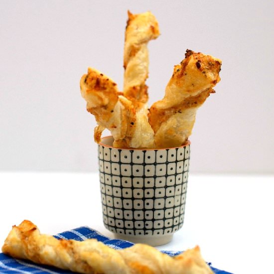 Cheesy Puff Pastry Twists