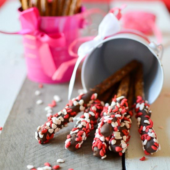 Chocolate Dipped Pretzel Sticks