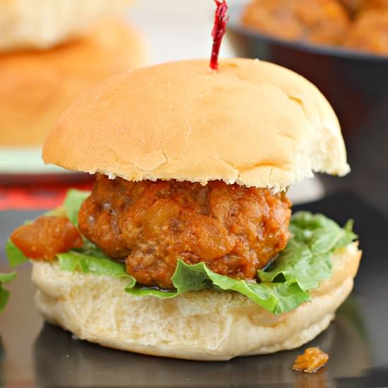 Aloha Meatball Sliders
