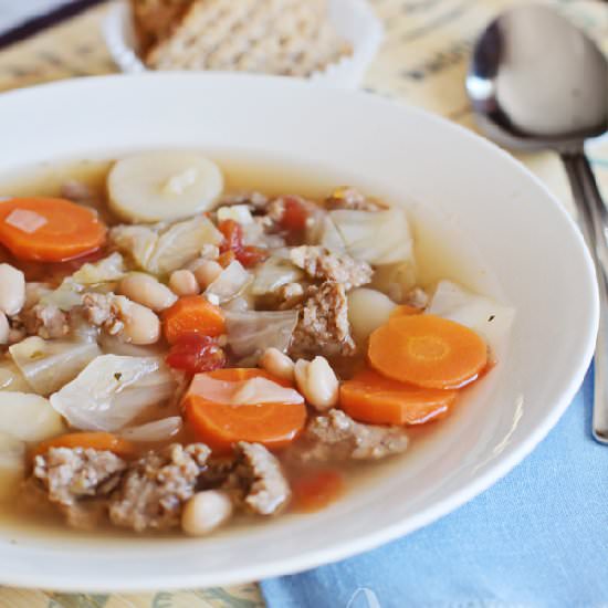 Italian Sausage Soup with Cabbage