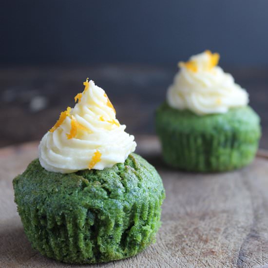 Kale and Orange Cupcakes