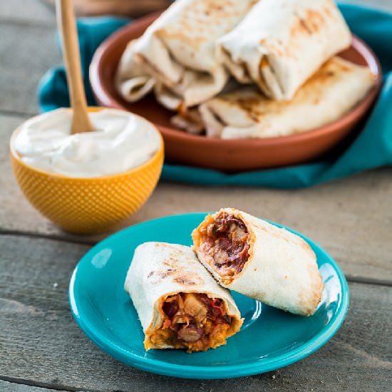 Mini Grilled Chili Cheese Burritos