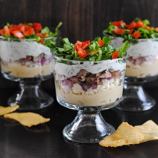 Chicken Shawarma Seven Layer Dip