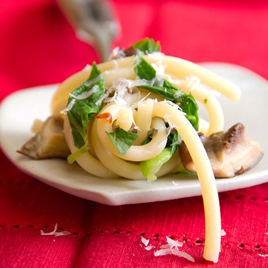 Bucatini with Shiitake Mushrooms