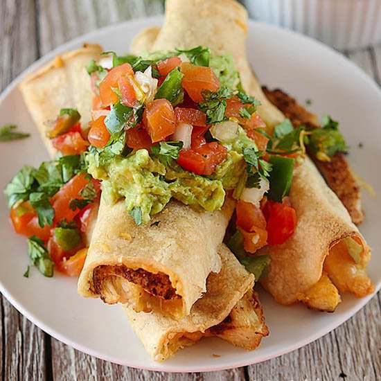 Baked Cheesy Chicken Taquitos