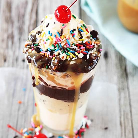 Chocolate Chip Cookie Dough Sundae
