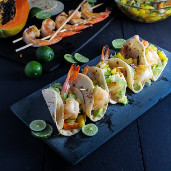 Mini Rum-Glazed Shrimp Tacos