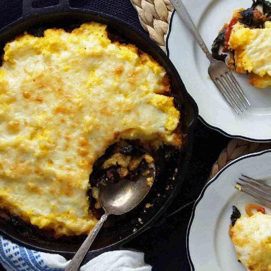 Sausage & Kale Polenta Bake