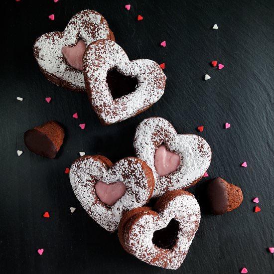 Chocolate Cinnamon Heart Cookies