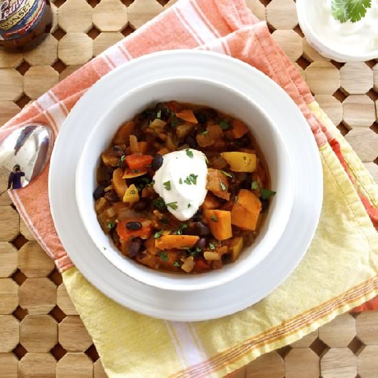 Hearty Vegetarian Beer Chili