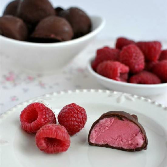 Raspberry Ice Cream Bon Bons