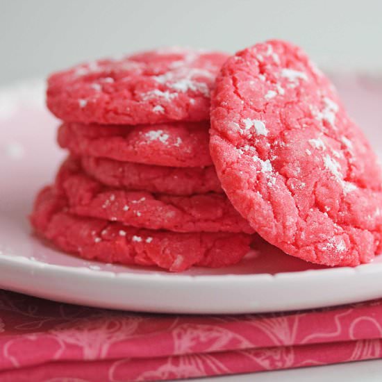 Raspberry Gooey Butter Cookies