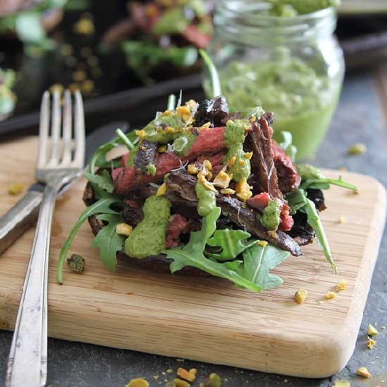 Balsamic Steak Stuffed Portobellos