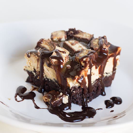 Snickers Brownie Ice Cream Cake
