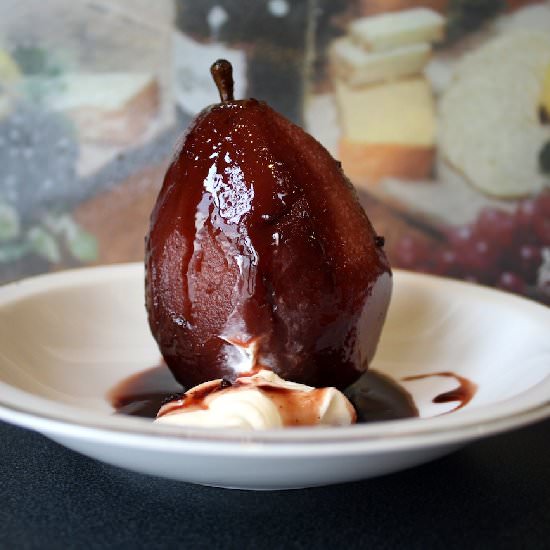 Poached Pears with Mascarpone