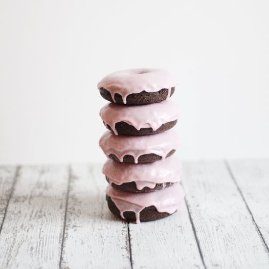 Donuts with Blood Orange Glaze