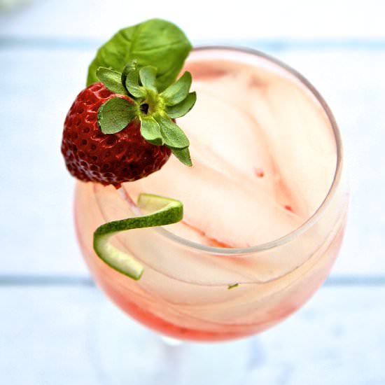 Strawberry Basil Tequila Cocktail
