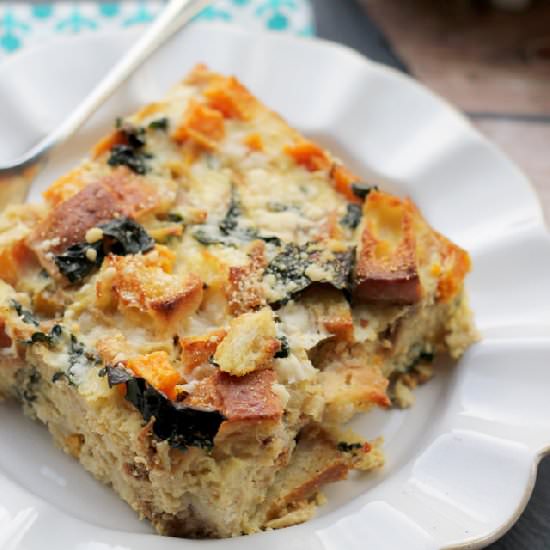 Butternut Squash and Kale Strata