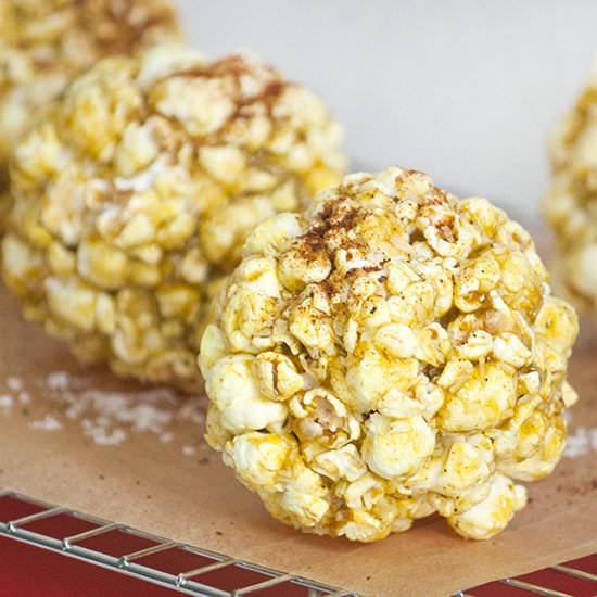 Coconut Curry Popcorn Balls
