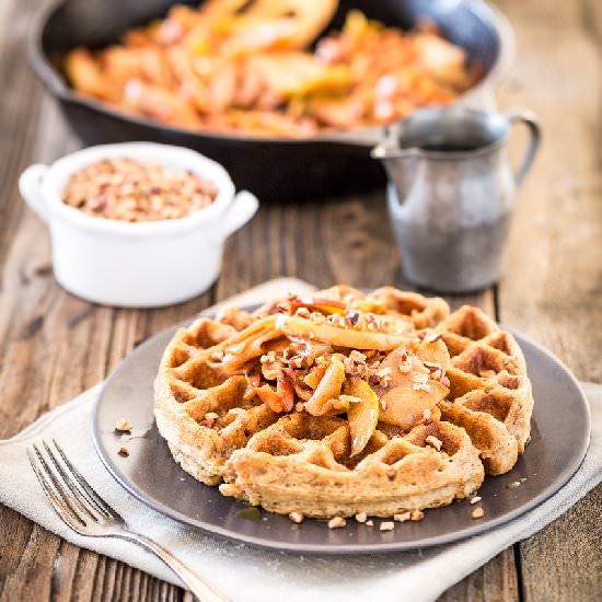 Salted Caramel Pecan Waffles