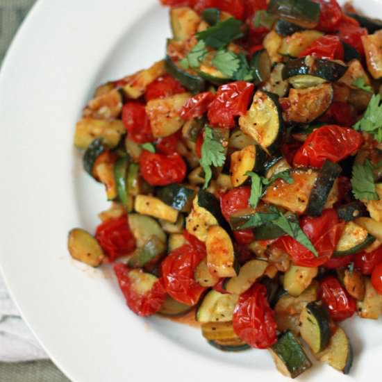Simply Roasted Zucchini & Tomatoes