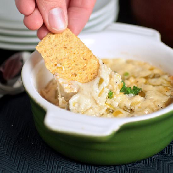 Slow Cooker Four Cheese Leek Dip