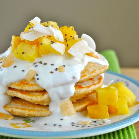 Pina Colada Protein Pancakes