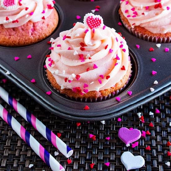 Pink Heart Cupcakes