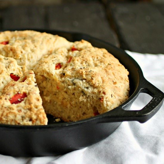 Cheesy Roasted Red Pepper Bread