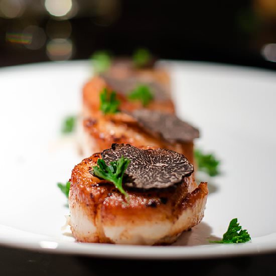 Fresh Winter Black Truffles Scallop