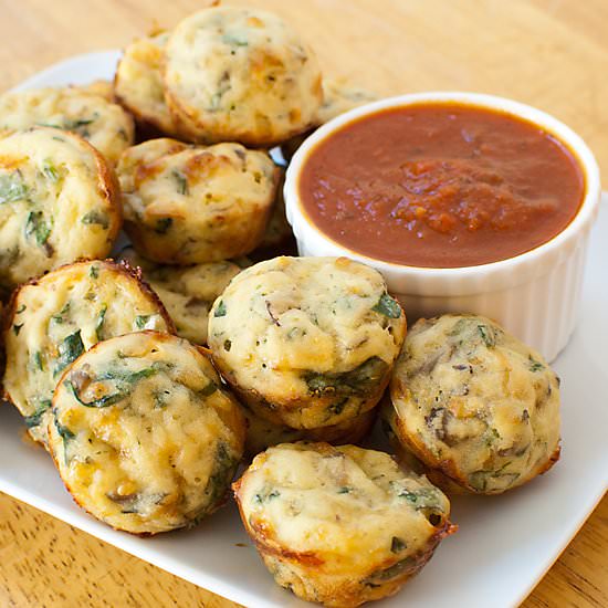 Spinach-Mushroom Pizza Bites