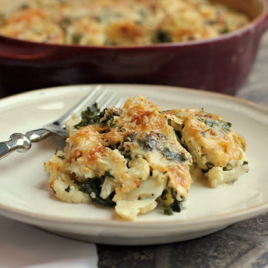 Cauliflower and Kale Gratin