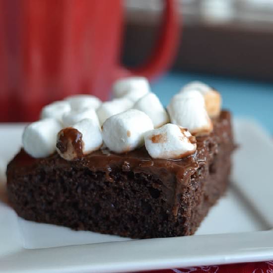 Hot Cocoa Poke Cake