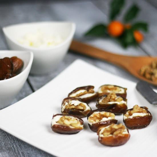 Walnut and Cheese Stuffed Dates