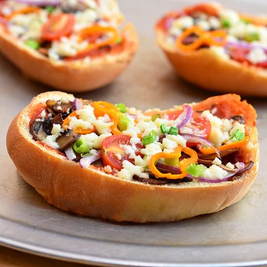 Veggie and Queso Fresco Pizzas