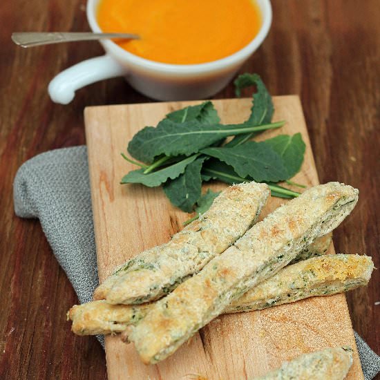 Healthy Baby Kale Breadsticks