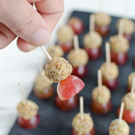 Blue Cheese Walnut and Grape Canapé