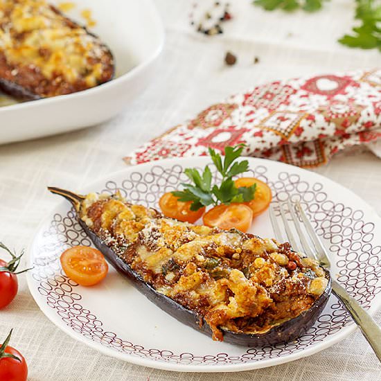 Eggplant Stuffed with Prawns