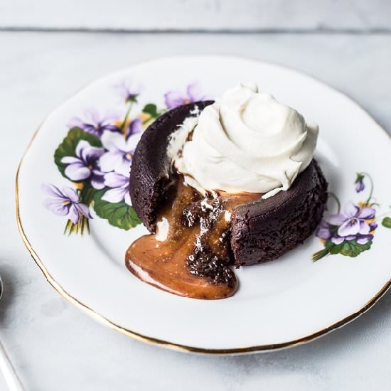Salted Caramel Chocolate Cakes