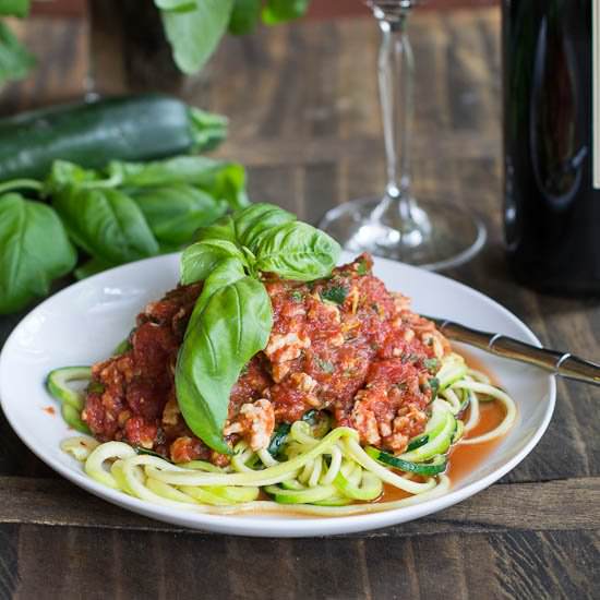 Zucchini Pasta with Veggie Sauce