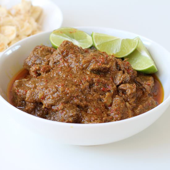 Beef Rendang with Banana Coconut Salad