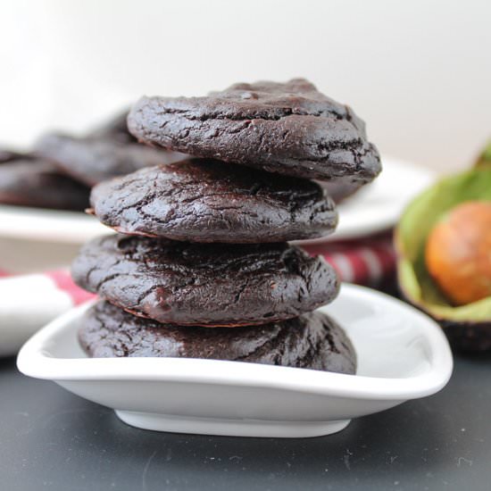 Fudgy Peanut Butter Avocado Cookies